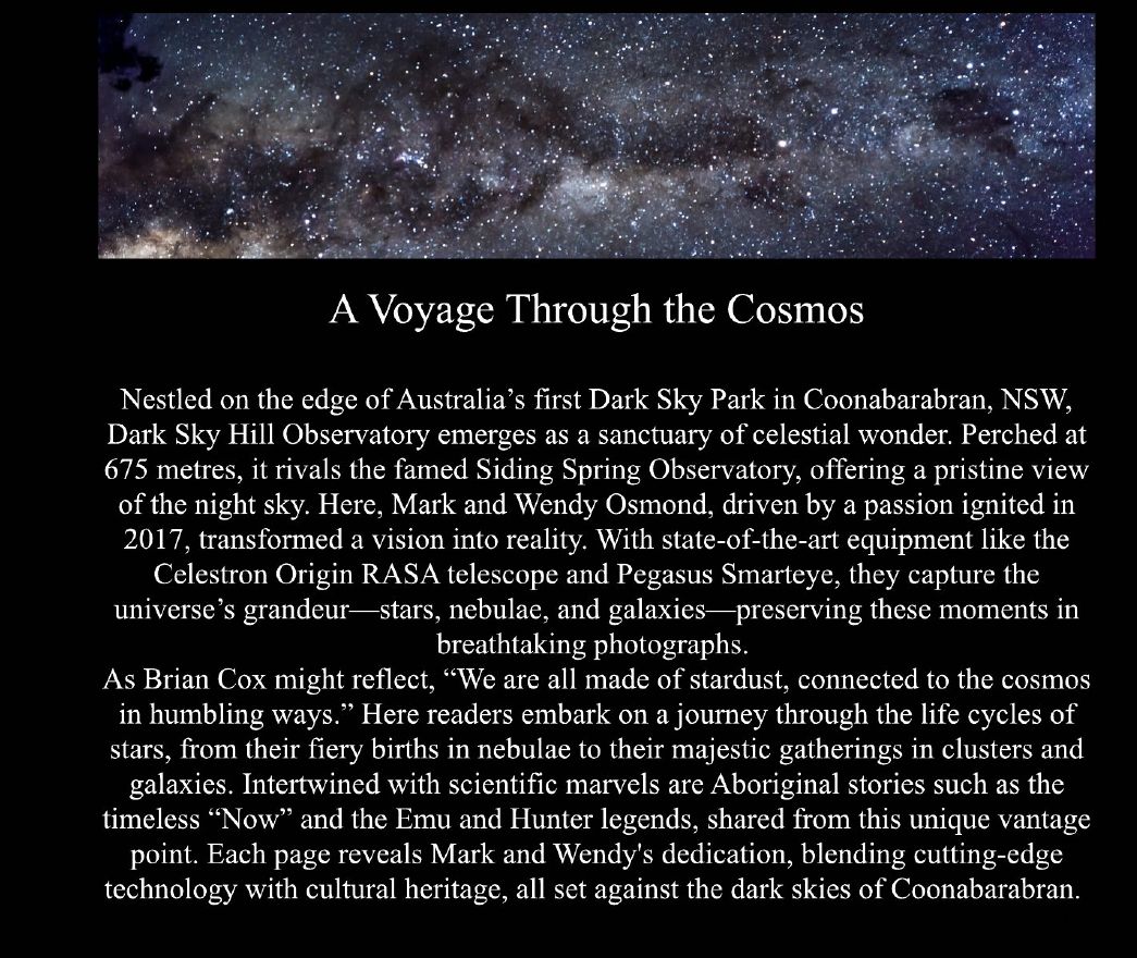 Opening page, A Voyage Through the Cosmos